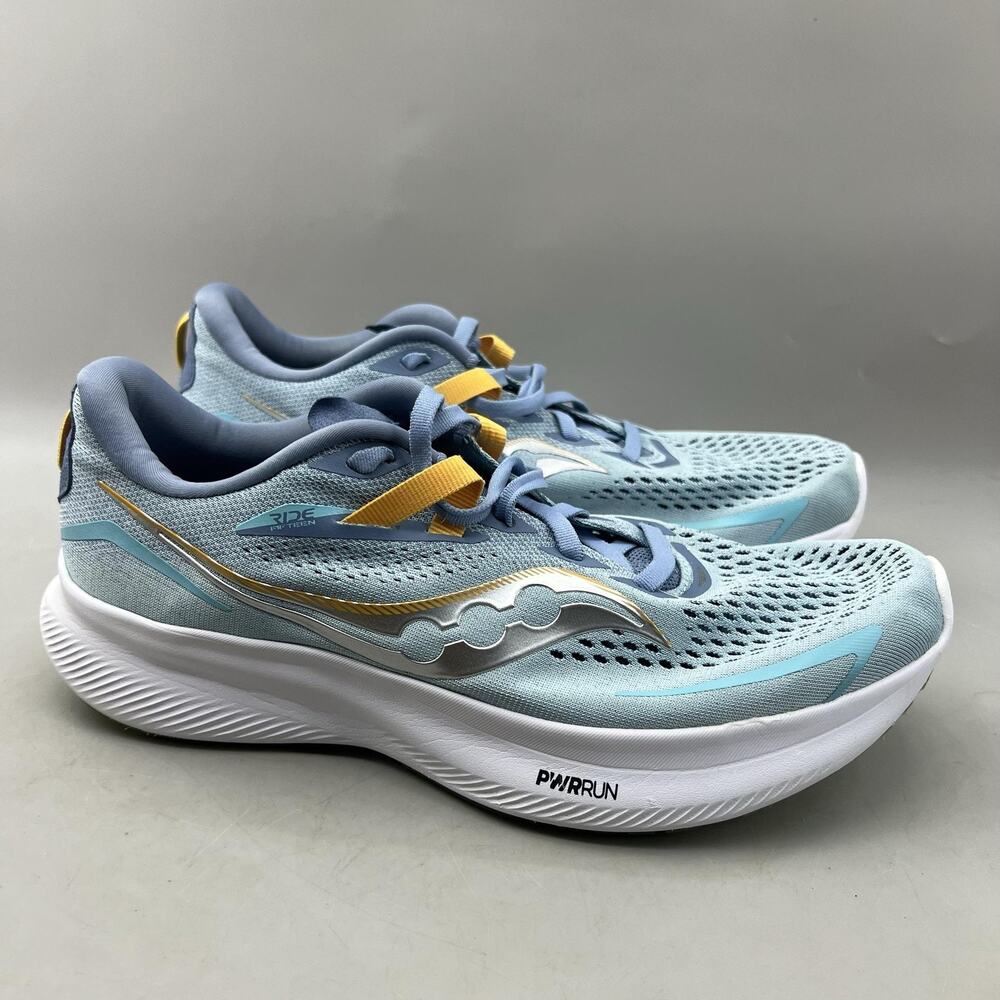 Saucony Ride 15 Running Shoes Women Size 10.5 Blue Mesh Comfort Cushion Sneakers